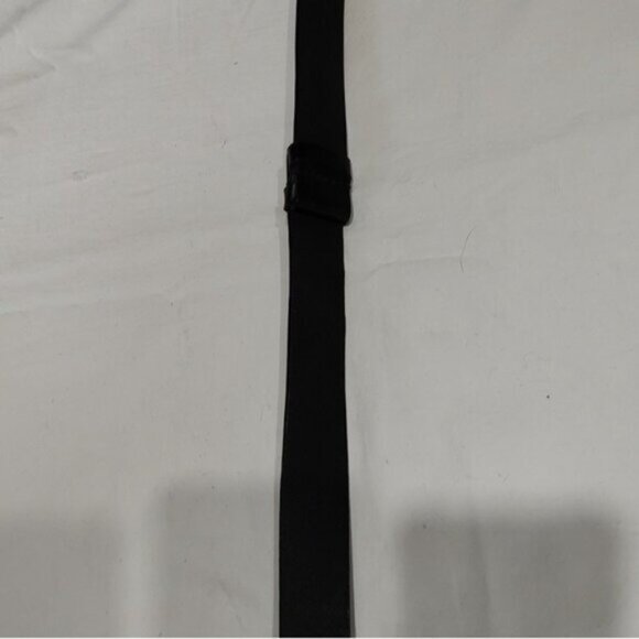 Chicos Black Leather Adjustable Belt w/ Geometric Silvertone Metal Buckle - Picture 9 of 11